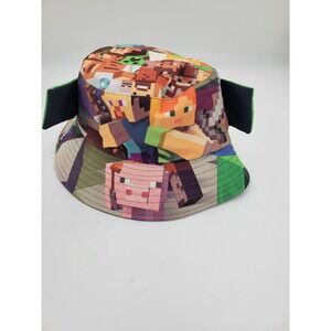 Minecraft Bucket Hat With Tie Sun Protection Reversible Youth